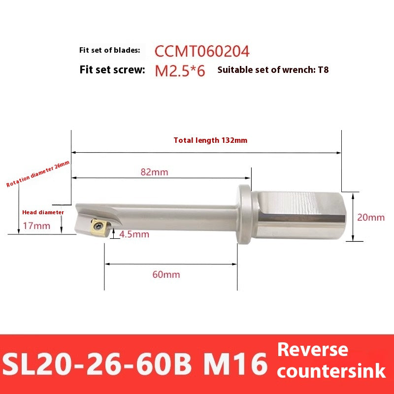 1146-Reverse Countersink Cutter Machining Center Reverse Countersink Face Milling Toolholder Reverse Pull Countersink Cutter Inverted Pull Reverse Scrape Countersink Toolholder Shandong Denso Pricision Tools Co.,Ltd.